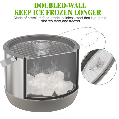 FiveHome bucket with stainless steel lid and scoop eases serving