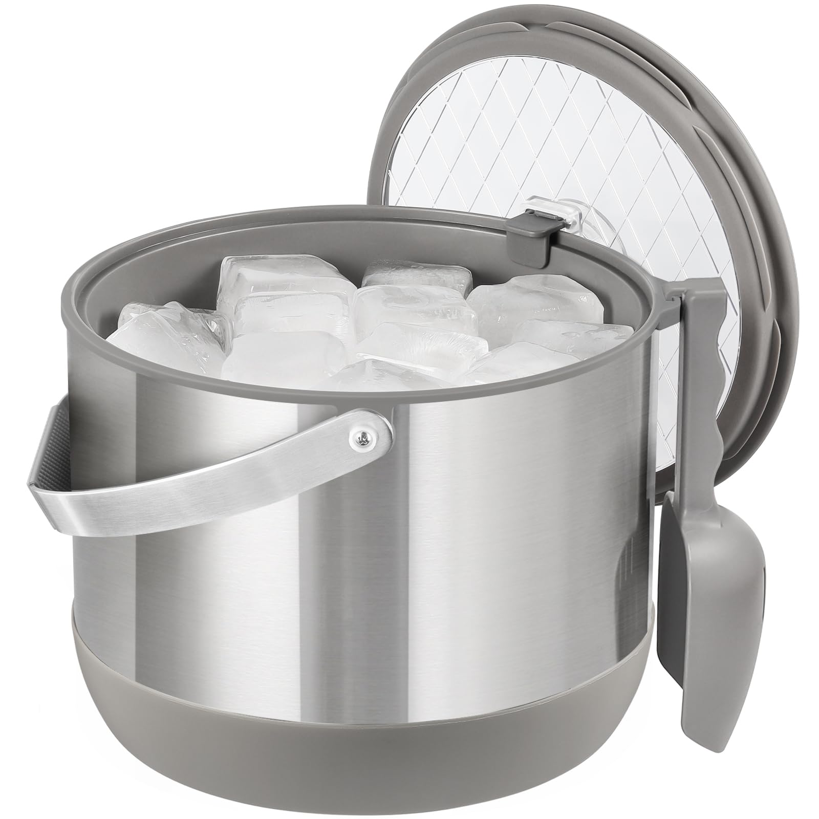 FiveHome ice bucket with transparent lid enables quick content visibility