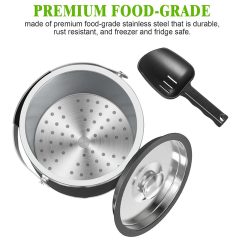 FiveHome stainless steel scoop for quick, precise ice serving.