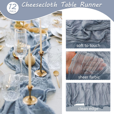Fivenl boho gauze table runner ideal for chair covers and draping.