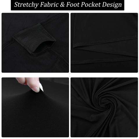 Fivenl durable thick spandex tablecloth folded and ready for storage