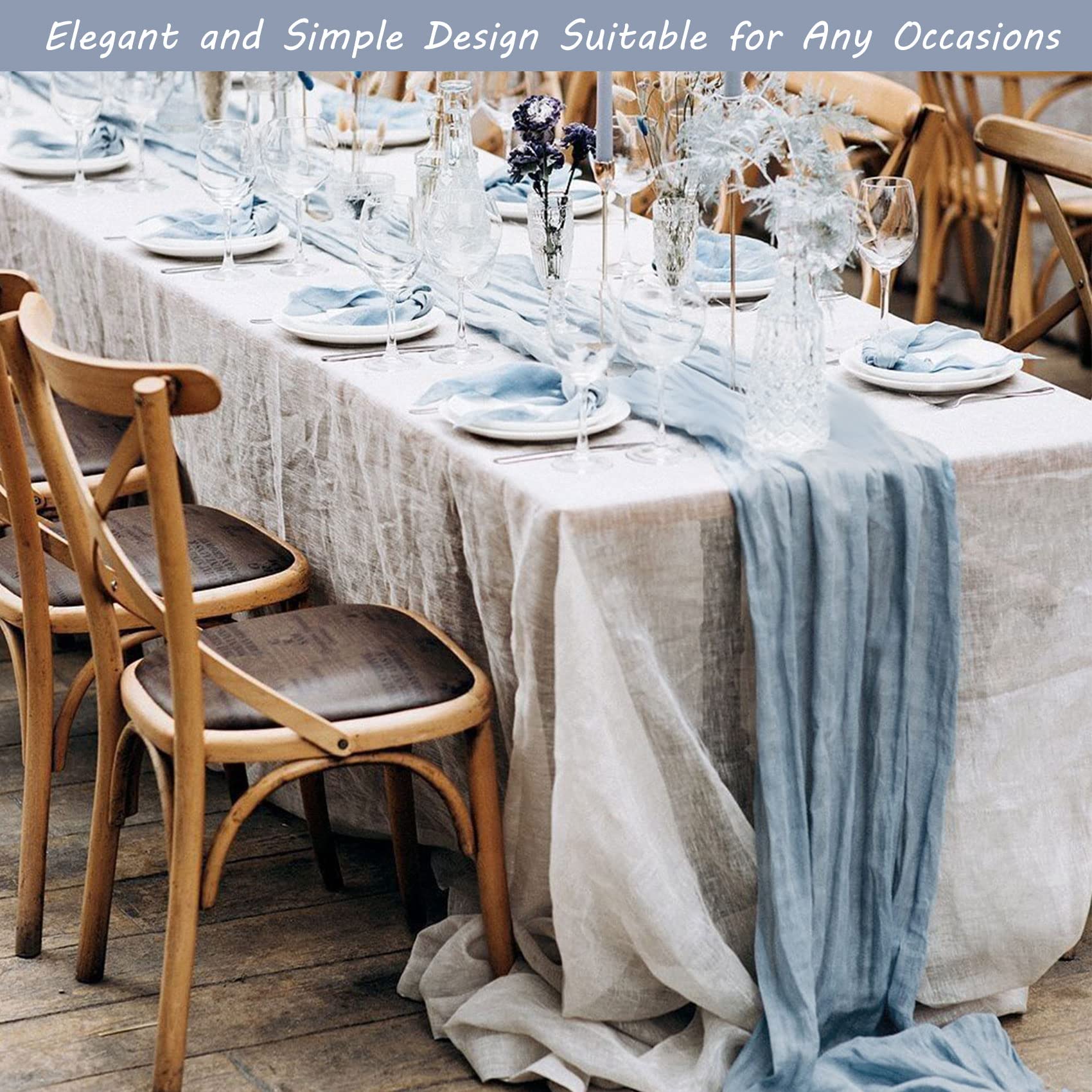 Fivenl reusable wedding decor cheesecloth runner for versatile setup.