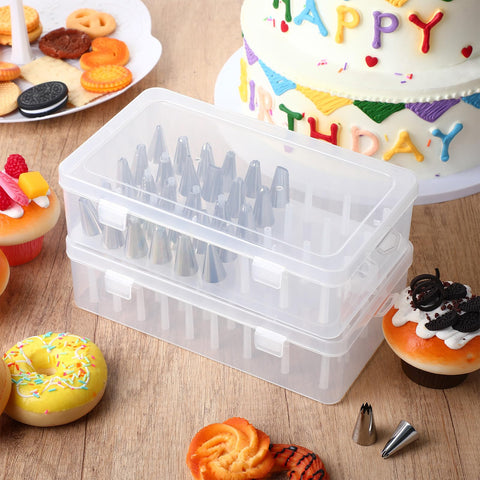 Fiwochic 84-tip organizer shows clear lid and two boxes for easy access
