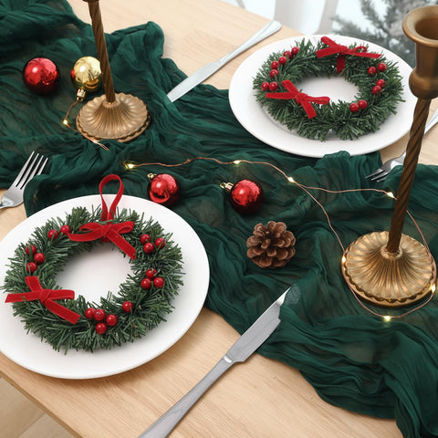 Fixwal banquet gauze table runner enhances festive decor and photos