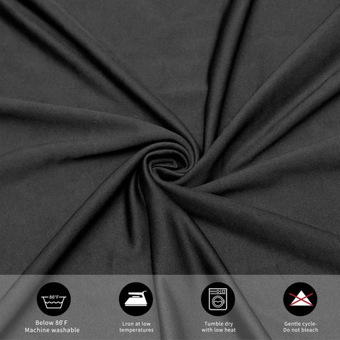Closeup of Fixwal black spandex tablecloth skirt highlighting wrinkle-resistant fabric