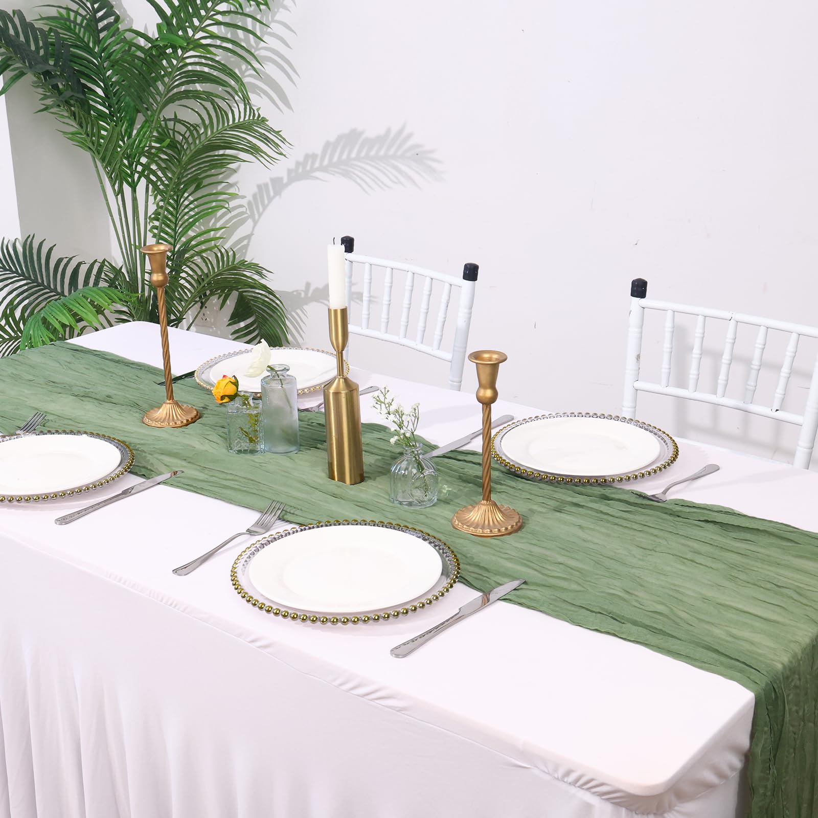 Fixwal boho gauze table runner enhances rustic or modern decor
