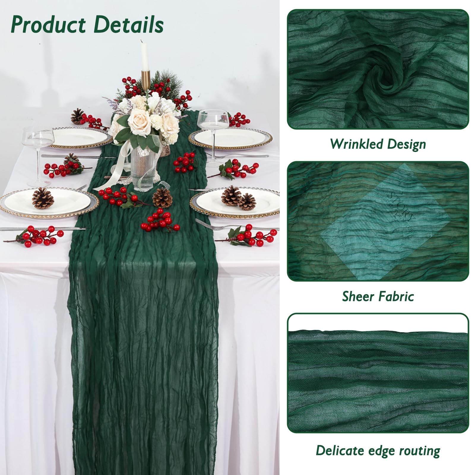Fixwal boho gauze table runner decorates tables with depth