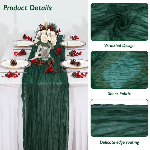 Fixwal boho gauze table runner decorates tables with depth