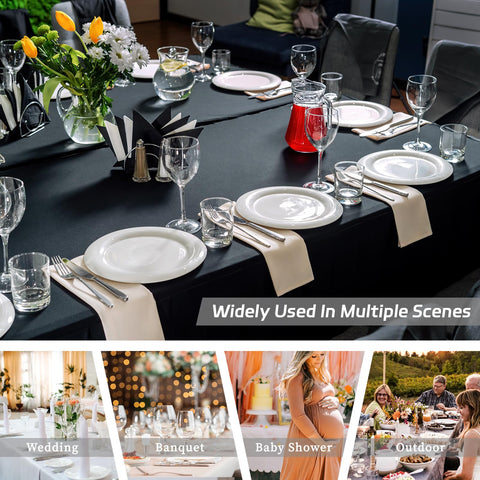 Black Fixwal table cloth enhances party, buffet, and trade show displays.