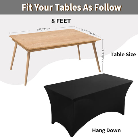 Rectangle table cover with elastic leg pockets keeping the cloth secure on the table legs.