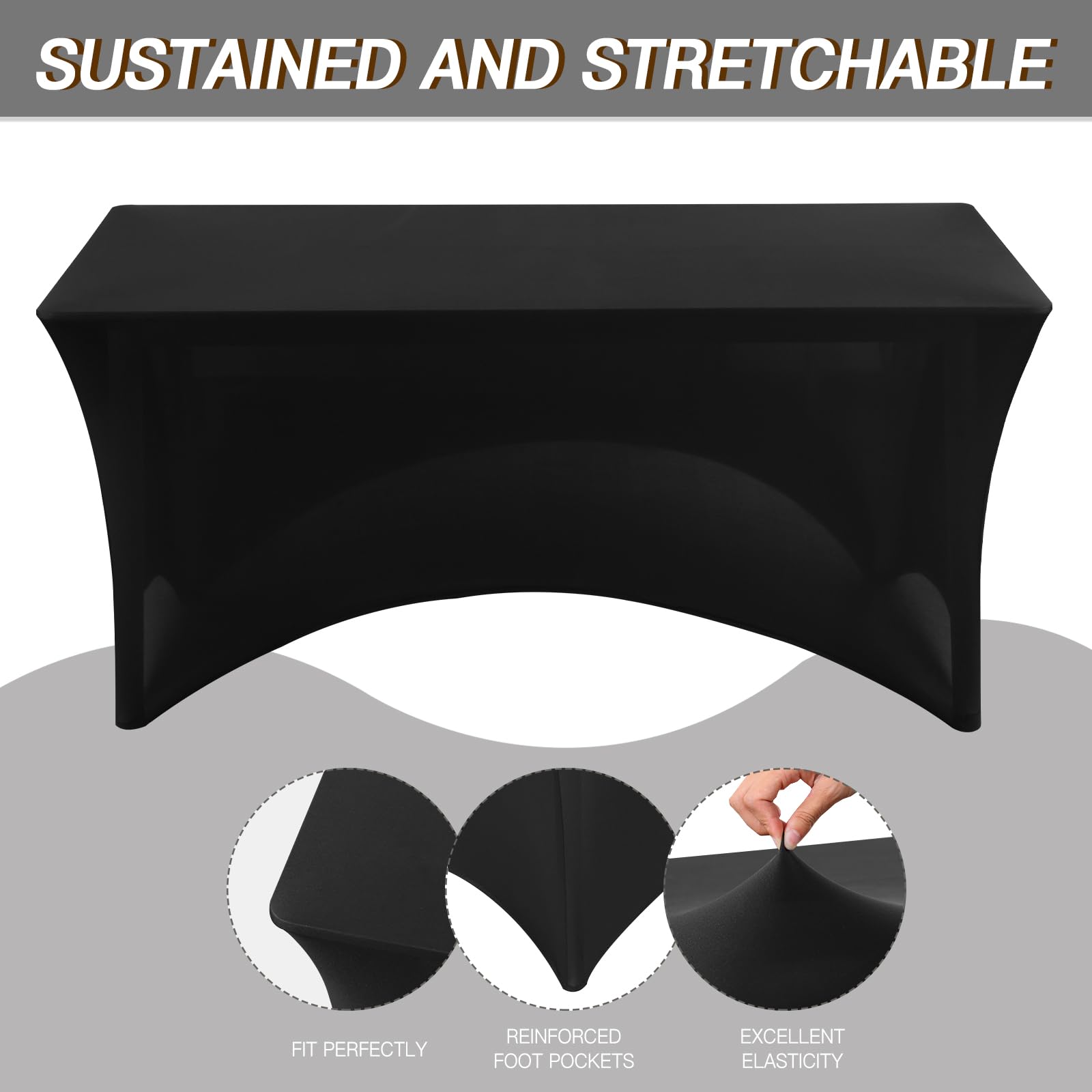 Fixwal spandex tablecloth shows stretchiness and wrinkle resistance for a smooth surface
