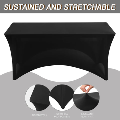 Fixwal spandex tablecloth shows stretchiness and wrinkle resistance for a smooth surface