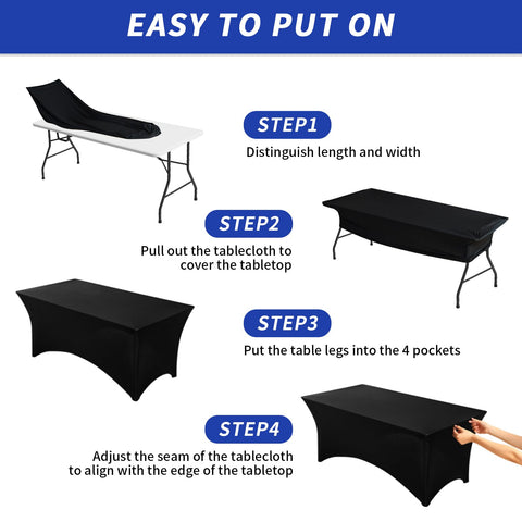 Fixwal tablecloth features corner pockets to stay in place on busy banquet tables.