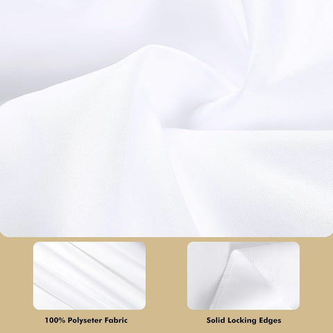 Wedding and banquet-ready Fixwal white tablecloth creates a cohesive event look.