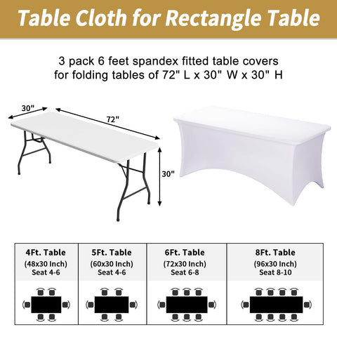 Fixwal wrinkle resistant tablecover keeps surfaces smooth during busy events.