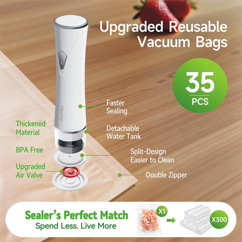 Fiyxlop sous vide bags double zipper ensures airtight storage.