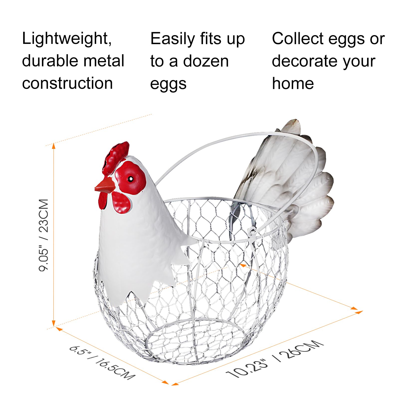 FJAXLJGYP chicken wire basket ideal for eggs and small produce.