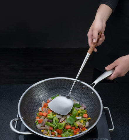 FJNATINH 17-inch length keeps hands away from hot wok surface