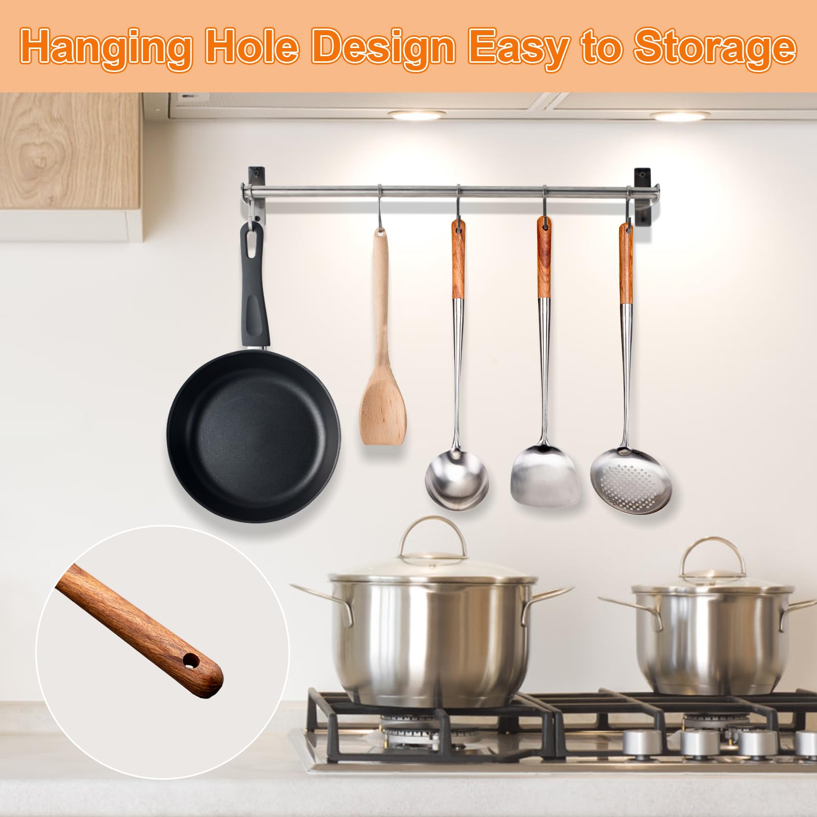 FJNATINH heat-resistant tools ideal for high-heat wok recipes
