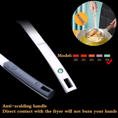 FJNATINH skimmer ladle built in hanging hole for storage convenience