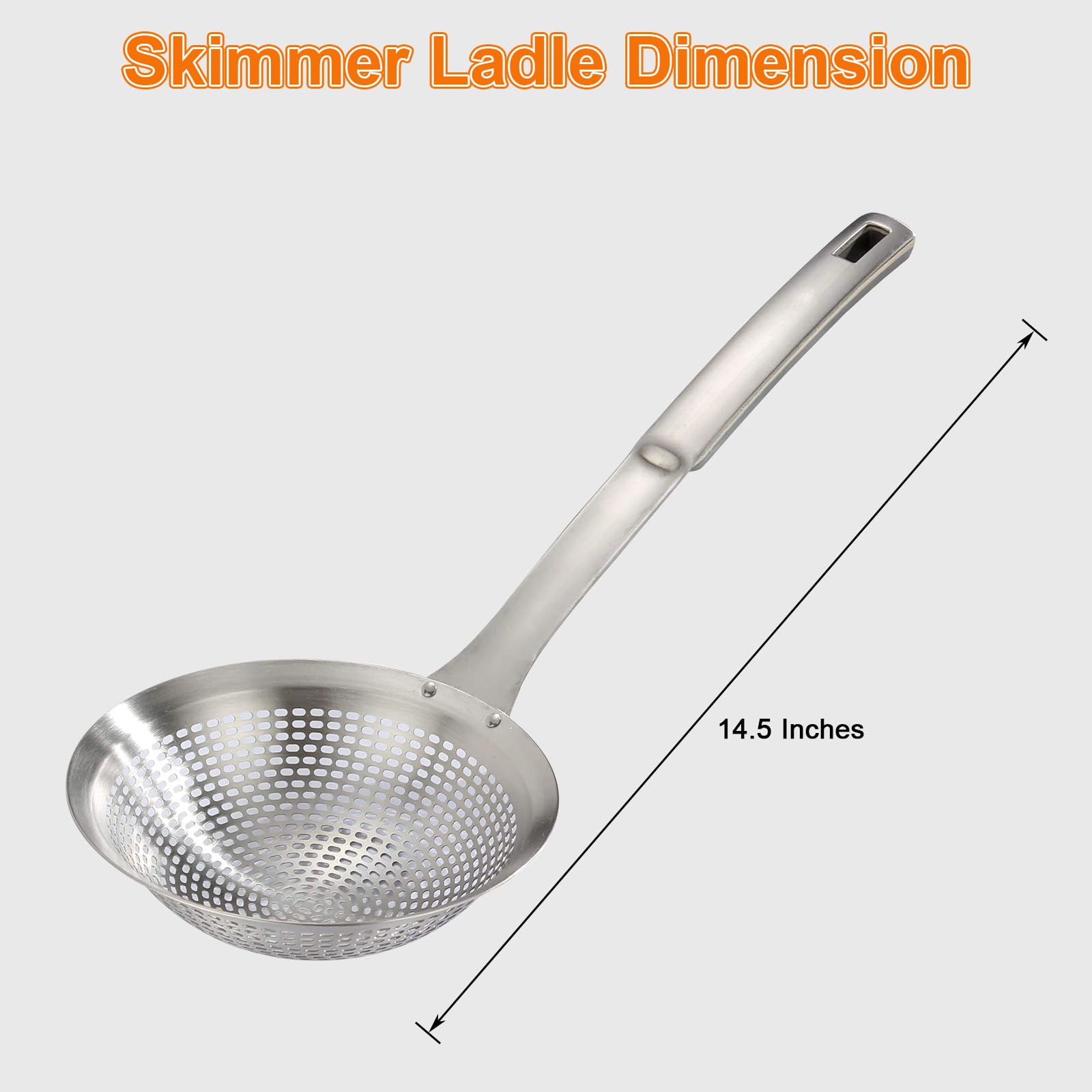 FJNATINH skimmer ladle heat resistant handle for comfortable grip