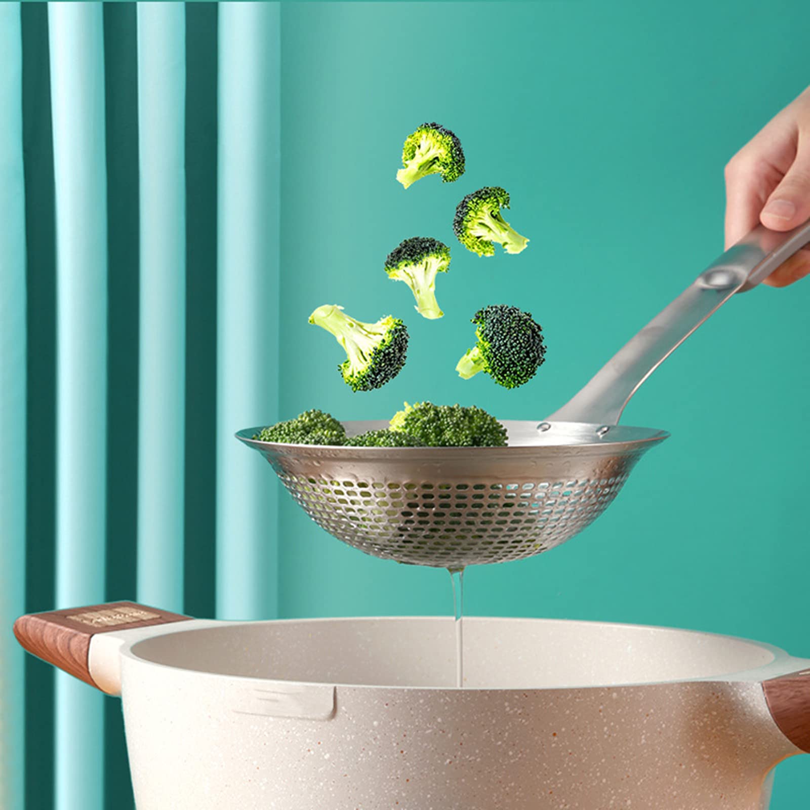 FJNATINH skimmer ladle mirror finish resists stains and cleans easily