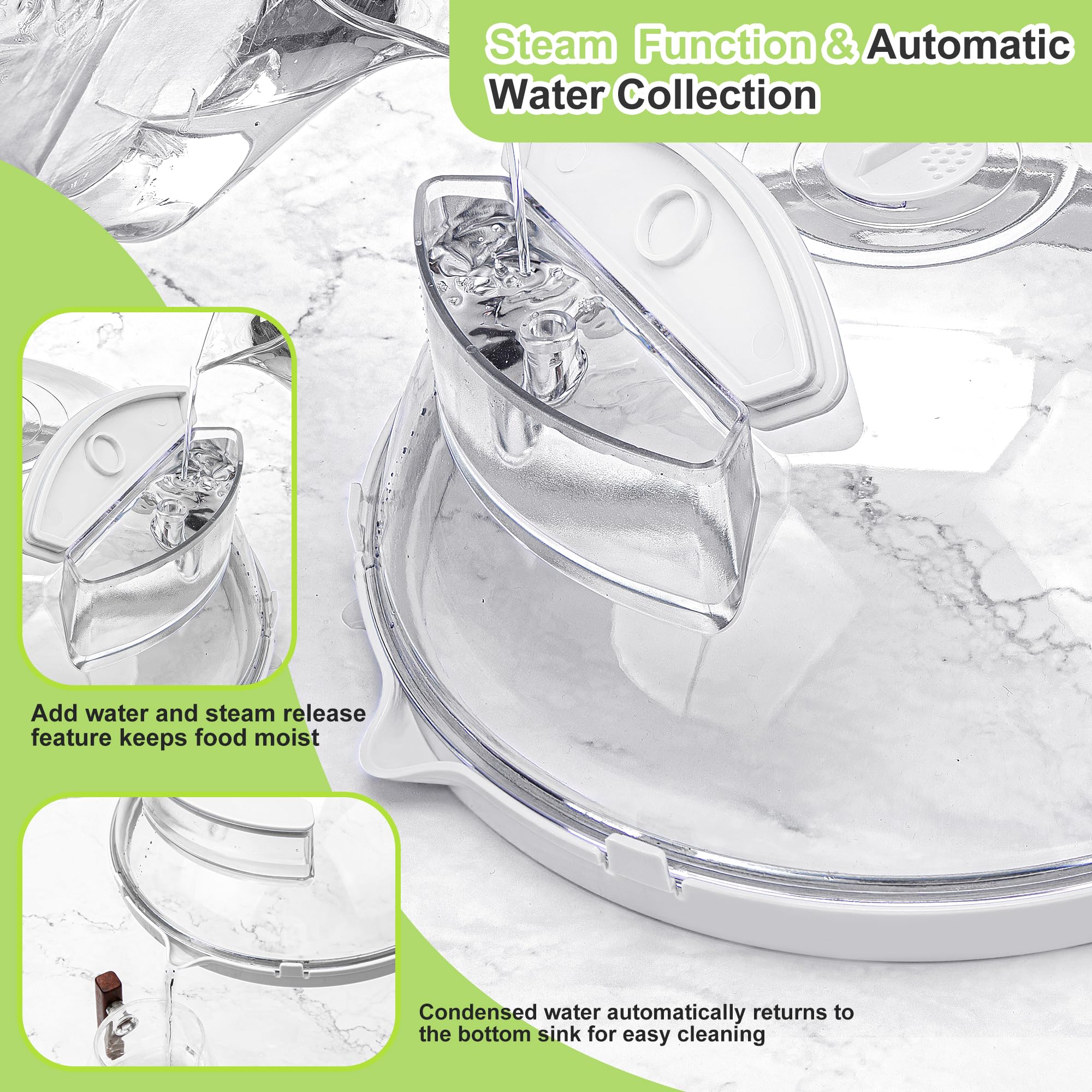 Fkprorjv clear 10-inch microwave cover provides visibility while cooking