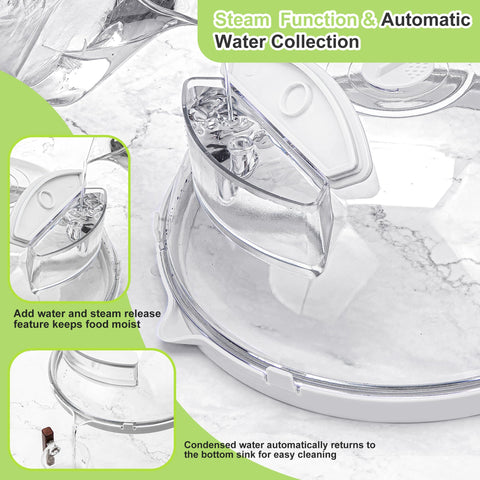 Fkprorjv clear 10-inch microwave cover provides visibility while cooking