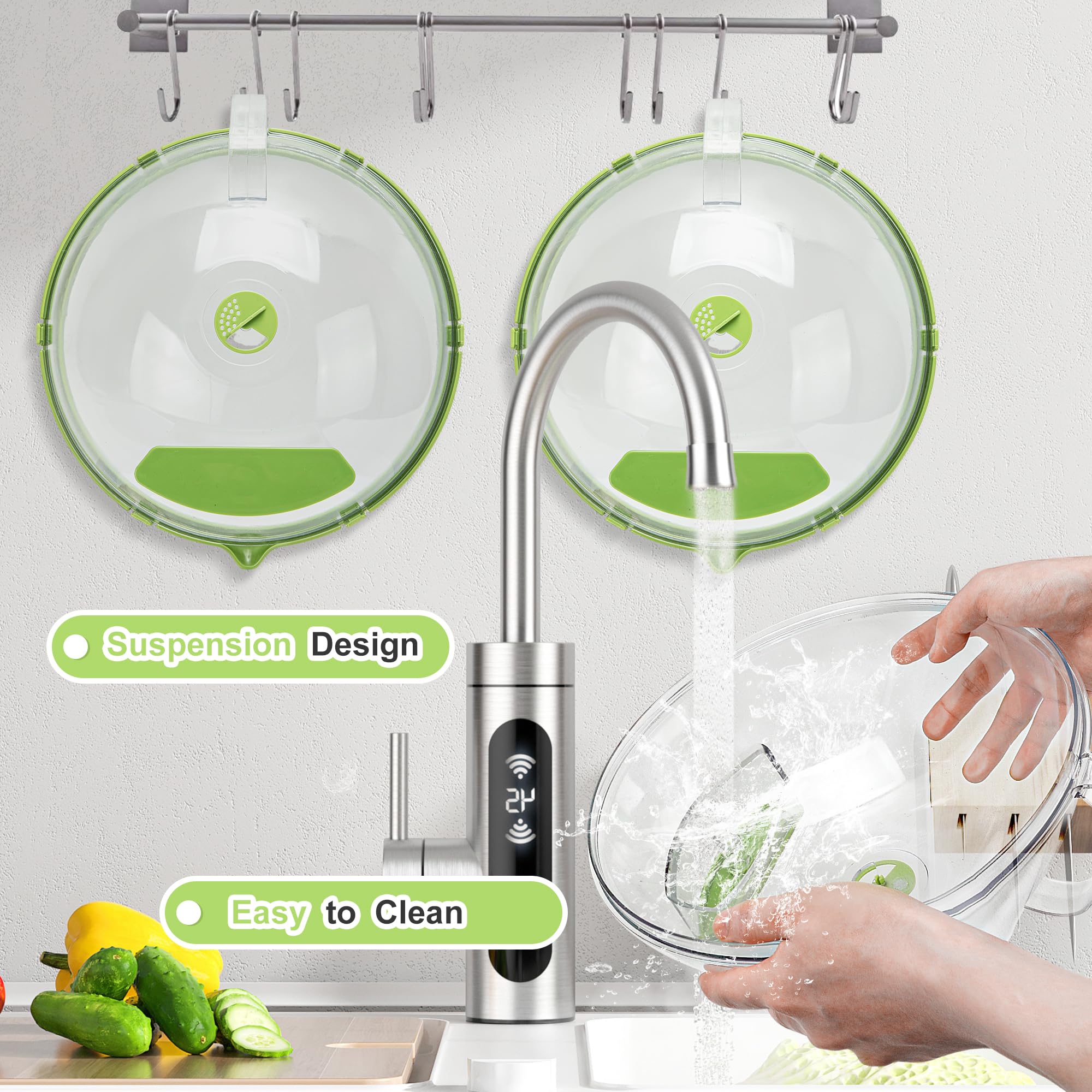 Fkprorjv durable polycarbonate construction is safe for microwaves and fridges.