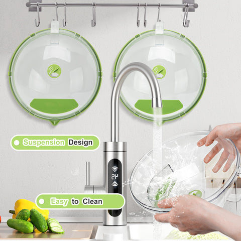 Fkprorjv durable polycarbonate construction is safe for microwaves and fridges.