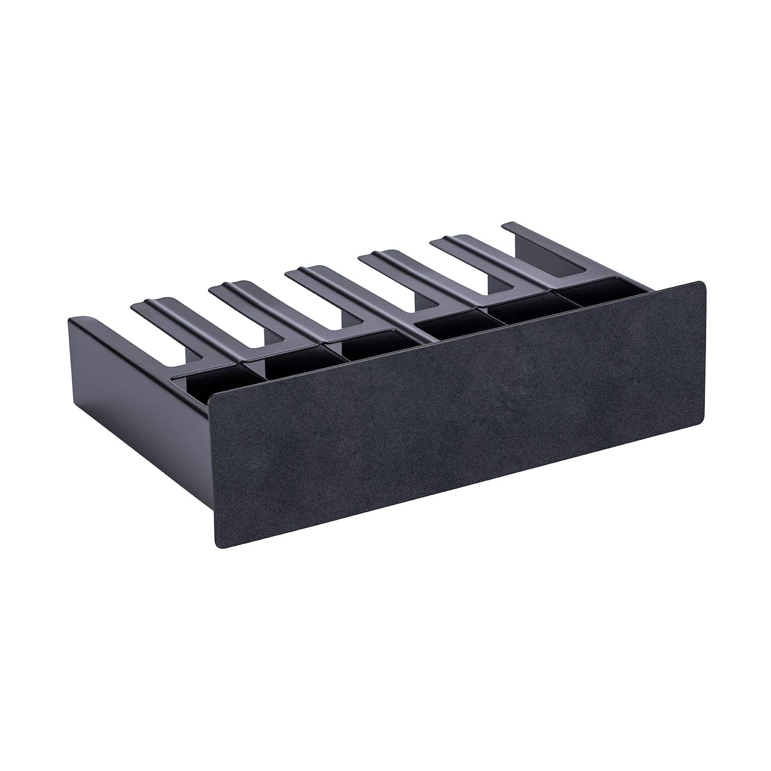 FlagShip coffee pod holder interior raised triangle fixes capsules firmly in place.