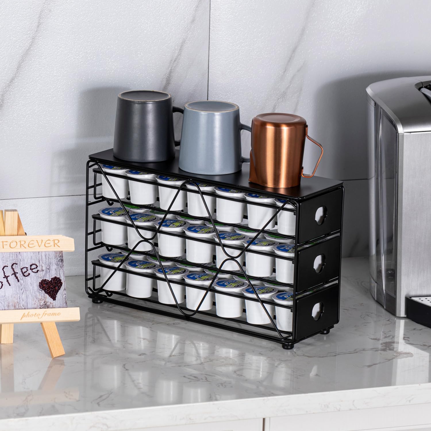 FlagShip K Cup Holder compact countertop design saves space