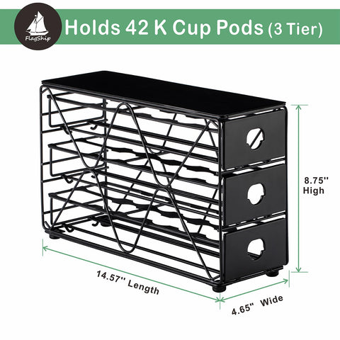 FlagShip K Cup Holder metal frame emphasizes durable construction