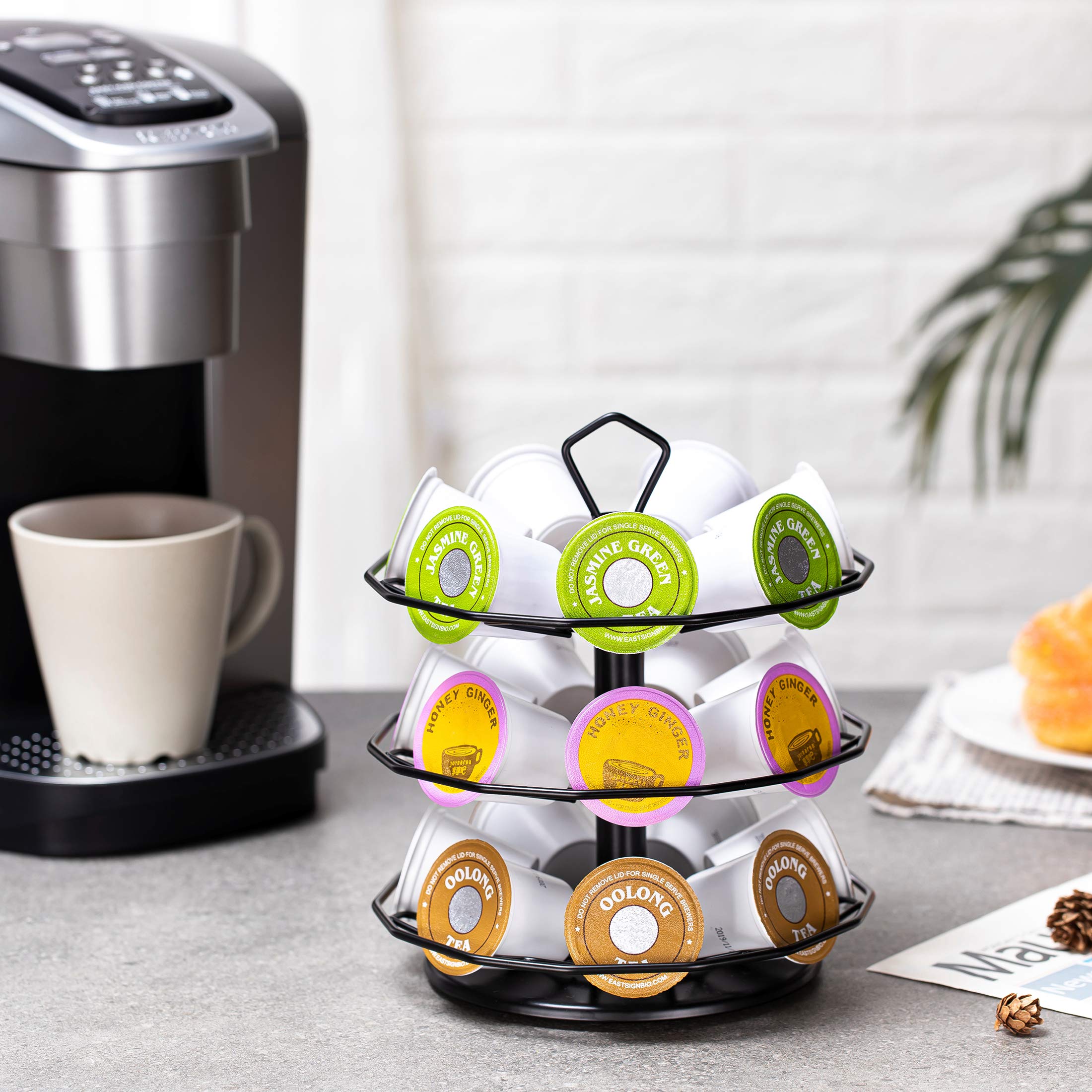 FlagShip K cup carousel kitchen organization improves daily coffee routine