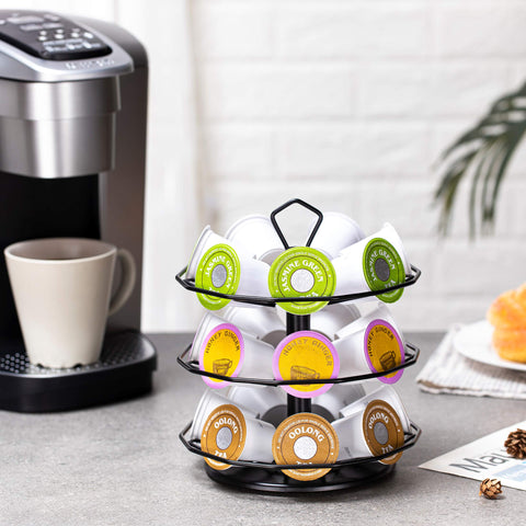 FlagShip K cup carousel kitchen organization improves daily coffee routine