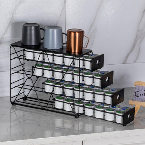 FlagShip K Cup Holder top surface holds mugs and accessories for convenient setup