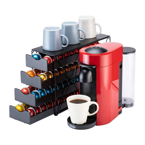 FlagShip Nespresso pod drawer front view shows four-tier organization for quick pod access.