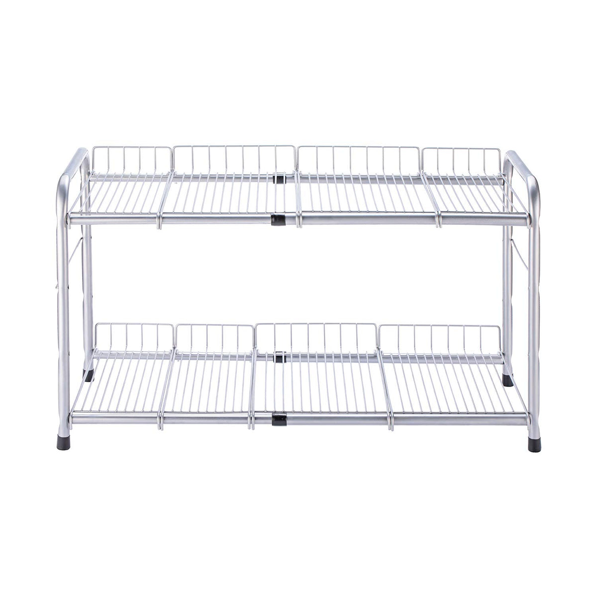 FlagShip expandable under-sink organizer extended to 25 inches for wider storage reach