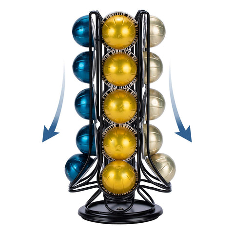 FlagShip Vertuo Pod Holder 360° rotation for easy pod selection.