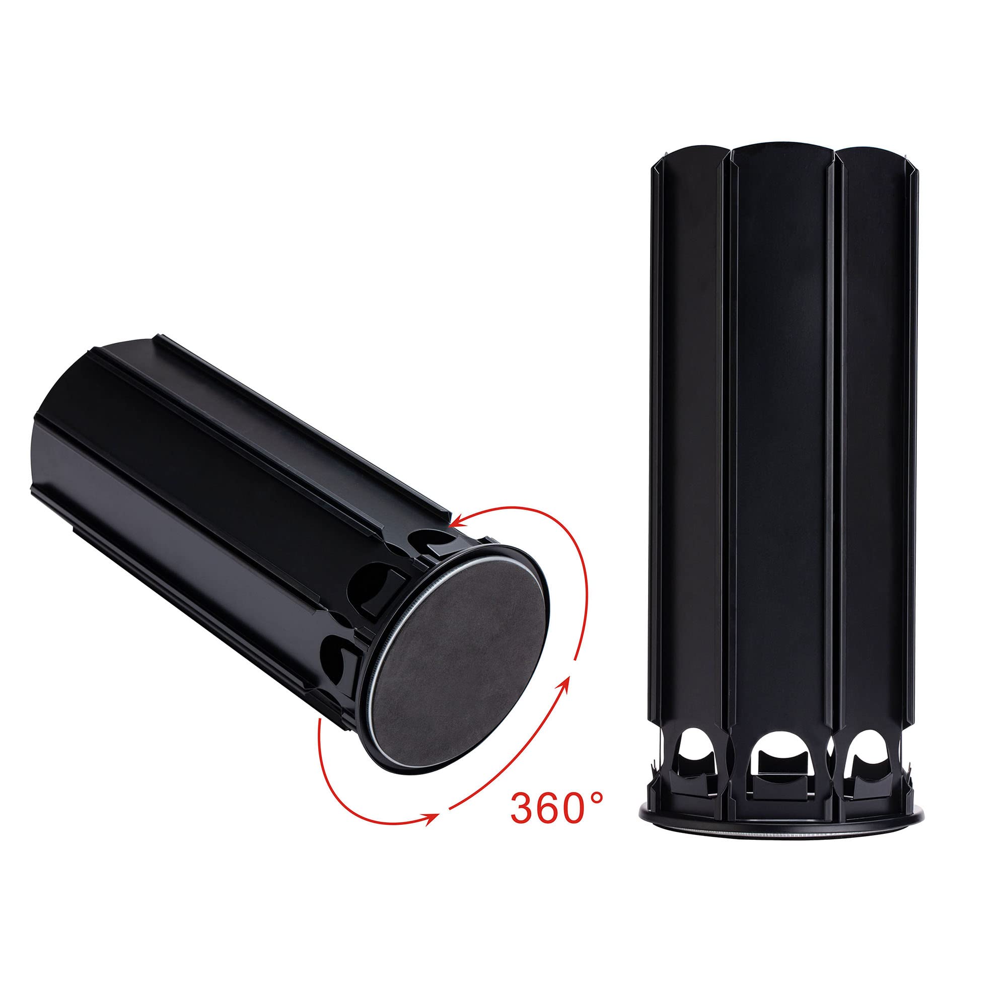 FlagShip Vertuo Pod Holder Stand in matte black enhances modern kitchen style.