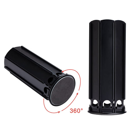 FlagShip Vertuo Pod Holder Stand in matte black enhances modern kitchen style.