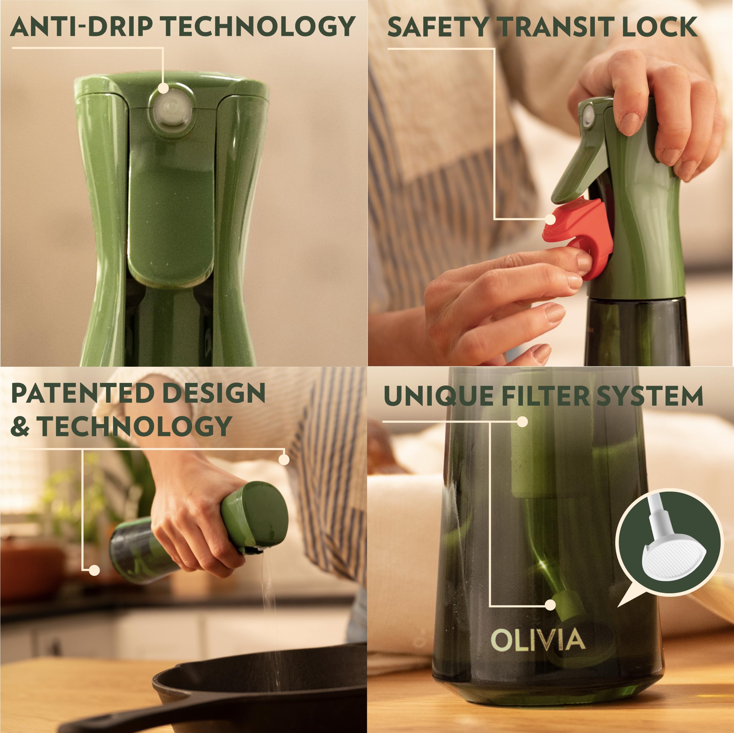 Anti-drip trigger with buckle by FLAIROSOL prevents leaks during transport.