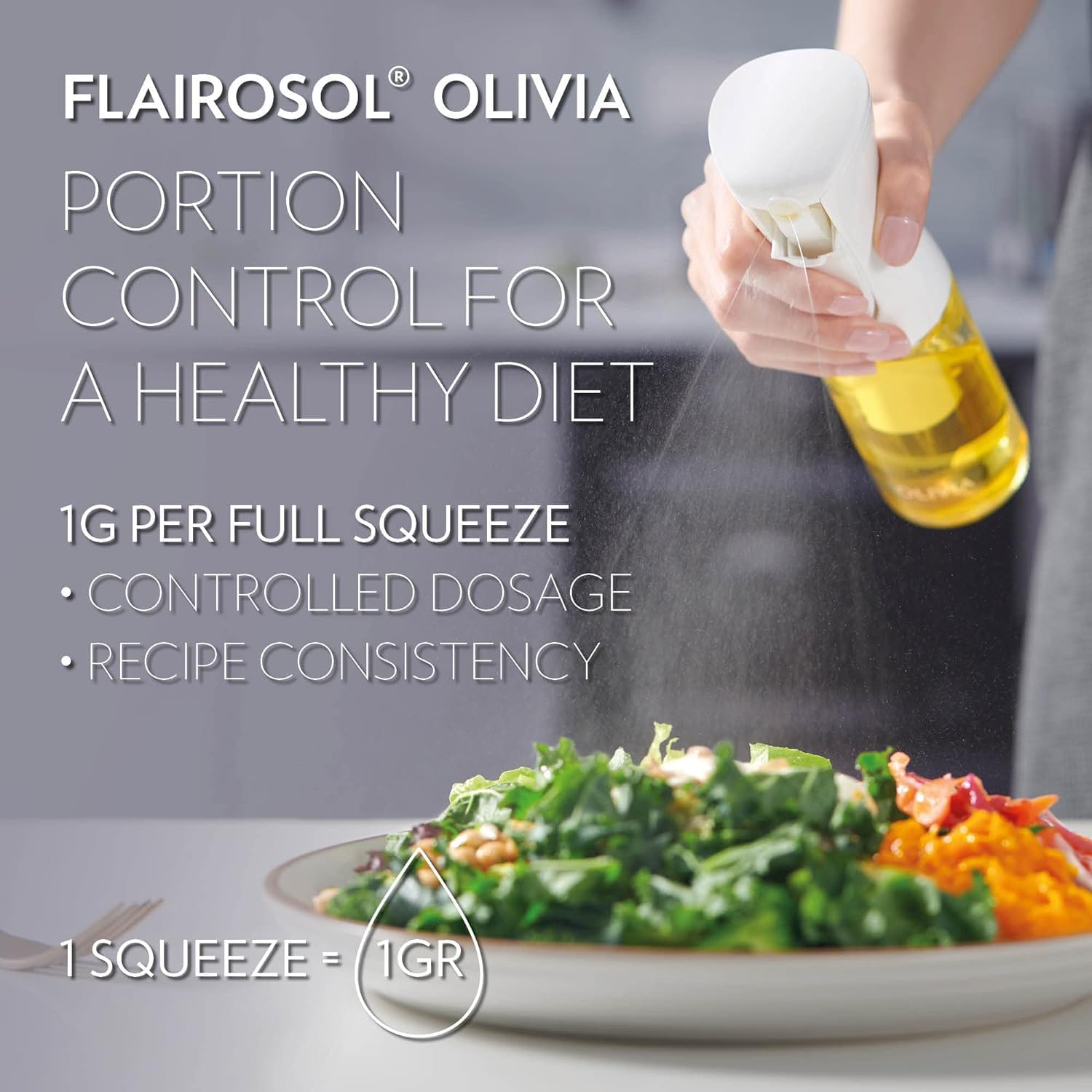 FLAIROSOL OLIVIA ergonomic handle for easy spraying