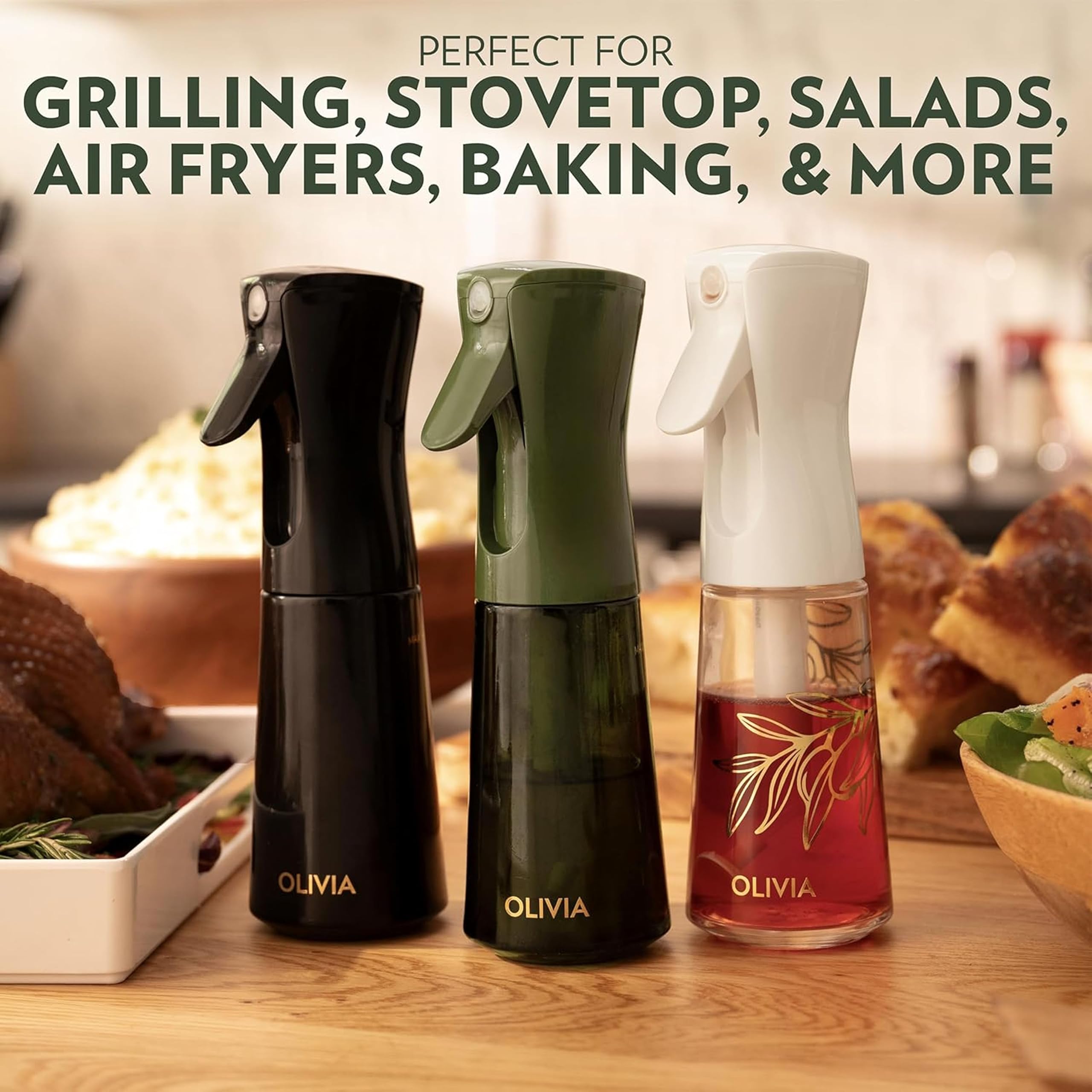 FLAIROSOL Olivia versatile spray for cooking, dressing, and marinating.