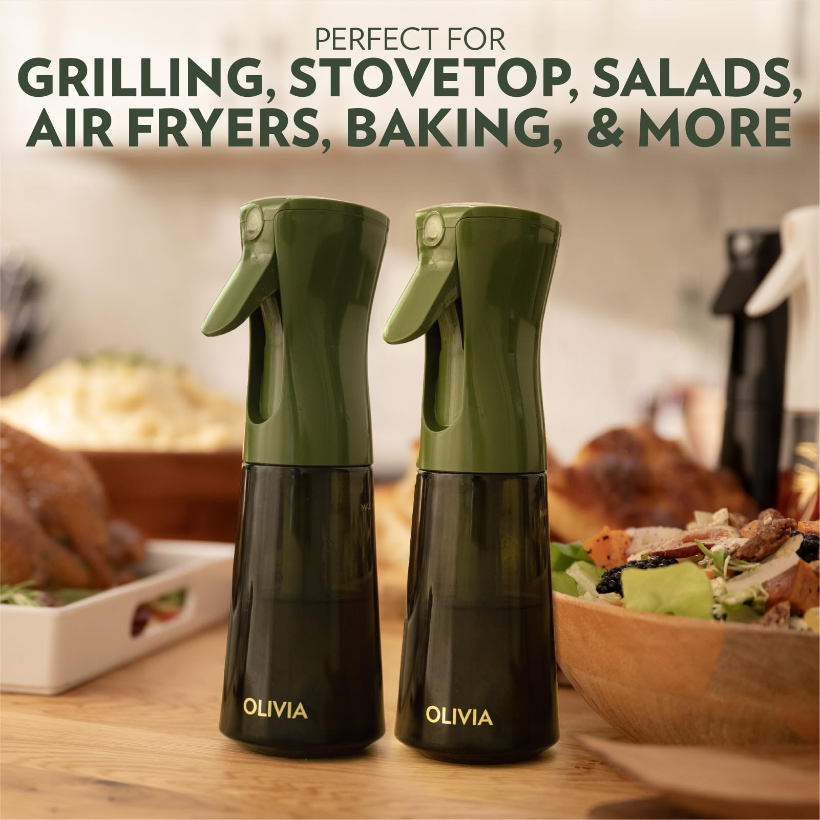Gift-ready FLAIROSOL Olivia oil sprayer set with stylish packaging.