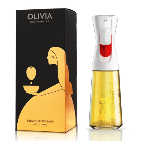FLAIROSOL Olivia olive oil sprayer with 200ml glass bottle for even coverage.