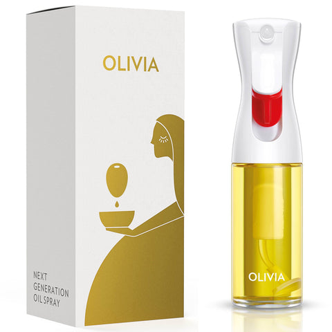 FLAIROSOL Olivia original advanced oil sprayer delivers a fine mist for even coverage.