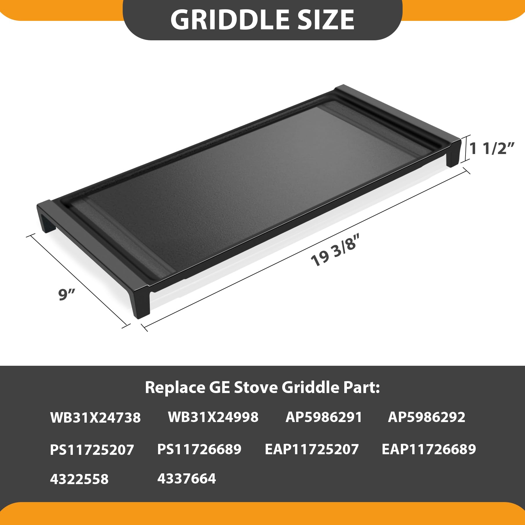 FlameDuty WB31X24738 griddle on GE stove top with compatibility focus