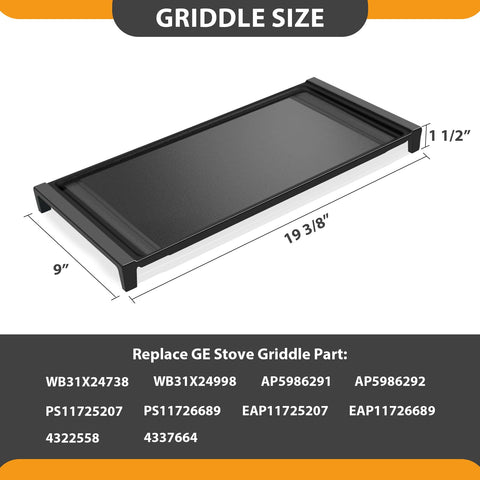 FlameDuty WB31X24738 griddle on GE stove top with compatibility focus