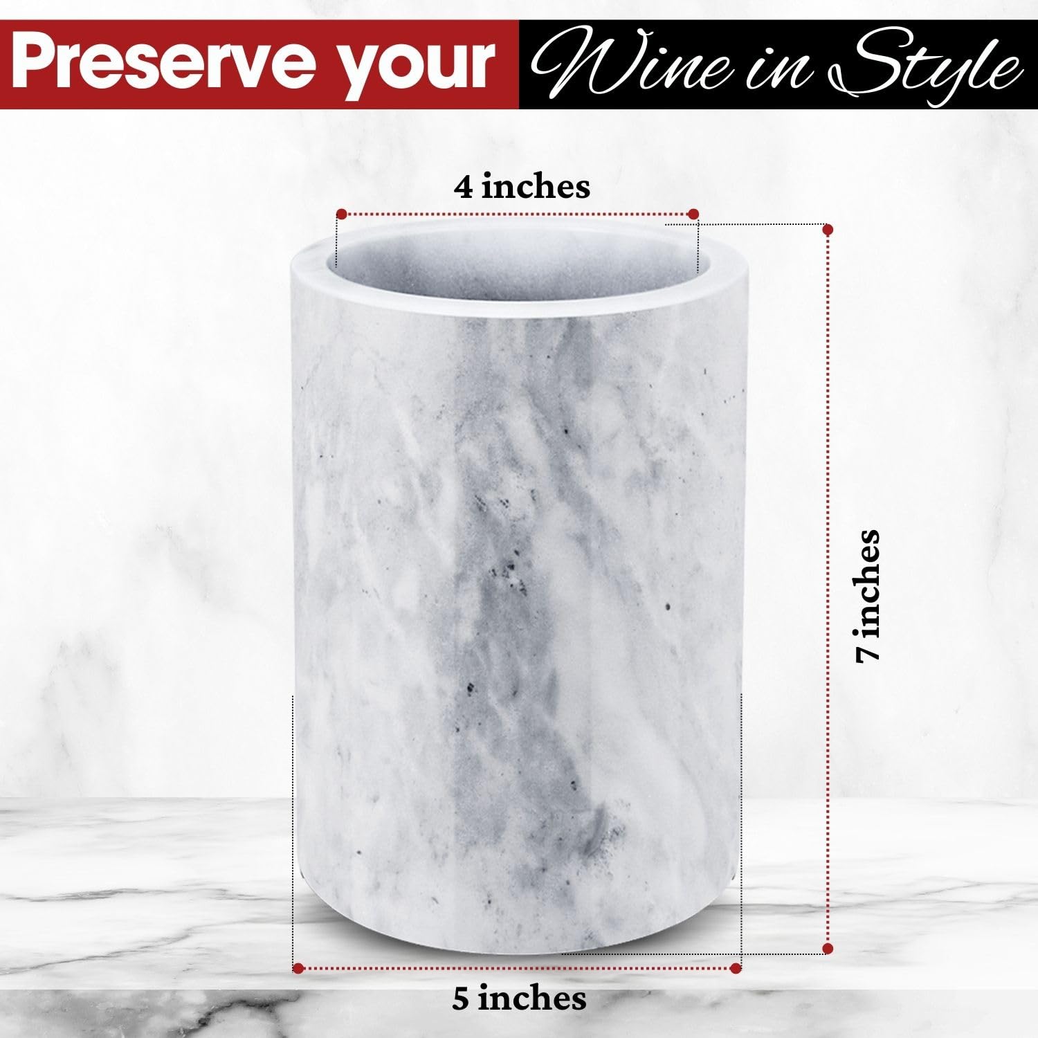 Flexzion durable marble bottle cooler provides natural cooling for gatherings